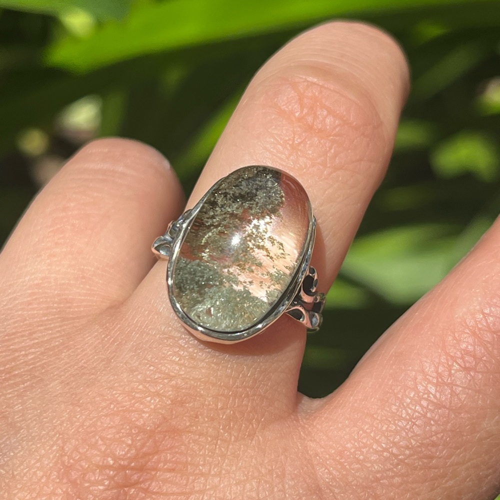 Sterling silver adjustable‎ garden Quartz ring